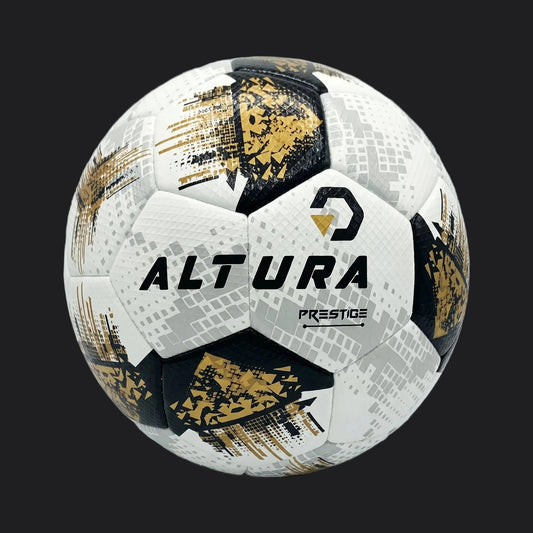 Altura Prestige fotboll i vitt med brons och svart mönster, storlek 5