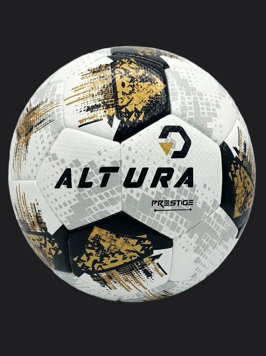Altura Prestige fotboll i vitt med brons och svart mönster, storlek 5