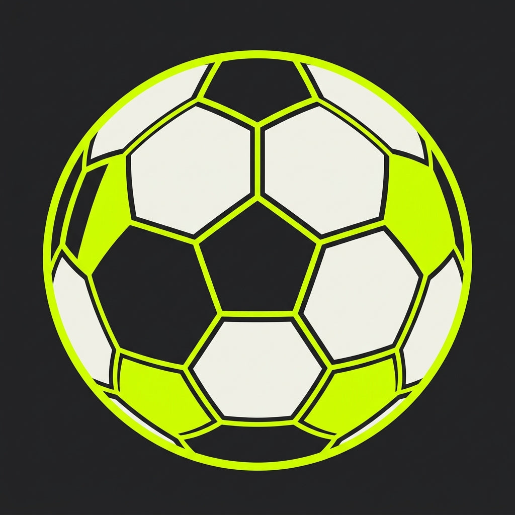 Illustration av en fotboll med 32 paneler